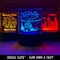 Two Person Canoe Team Water Boat with Paddle 3D Illusion LED Night Light Sign Nightstand Desk Lamp